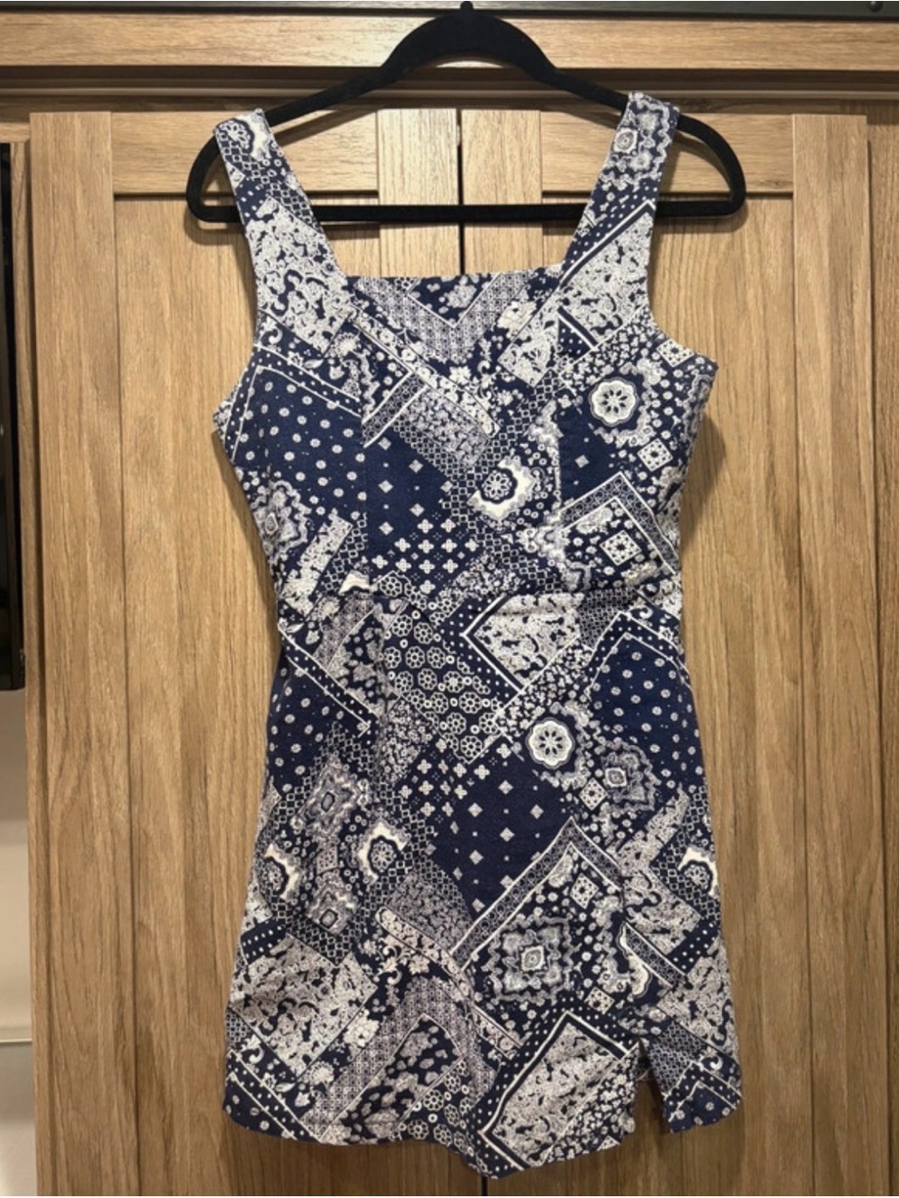 Bandanna Mini Dress Blue & White